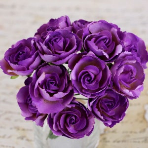 Prima Flowers - Soprano Purple - 12 pieces Paper Flowers Scrapbook Mixed Media Planner 561697