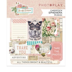Photoplay Paper - Beautiful Junque - Cardstock Ephemera Die Cut 30 pieces Scrapbook Mixed Media
