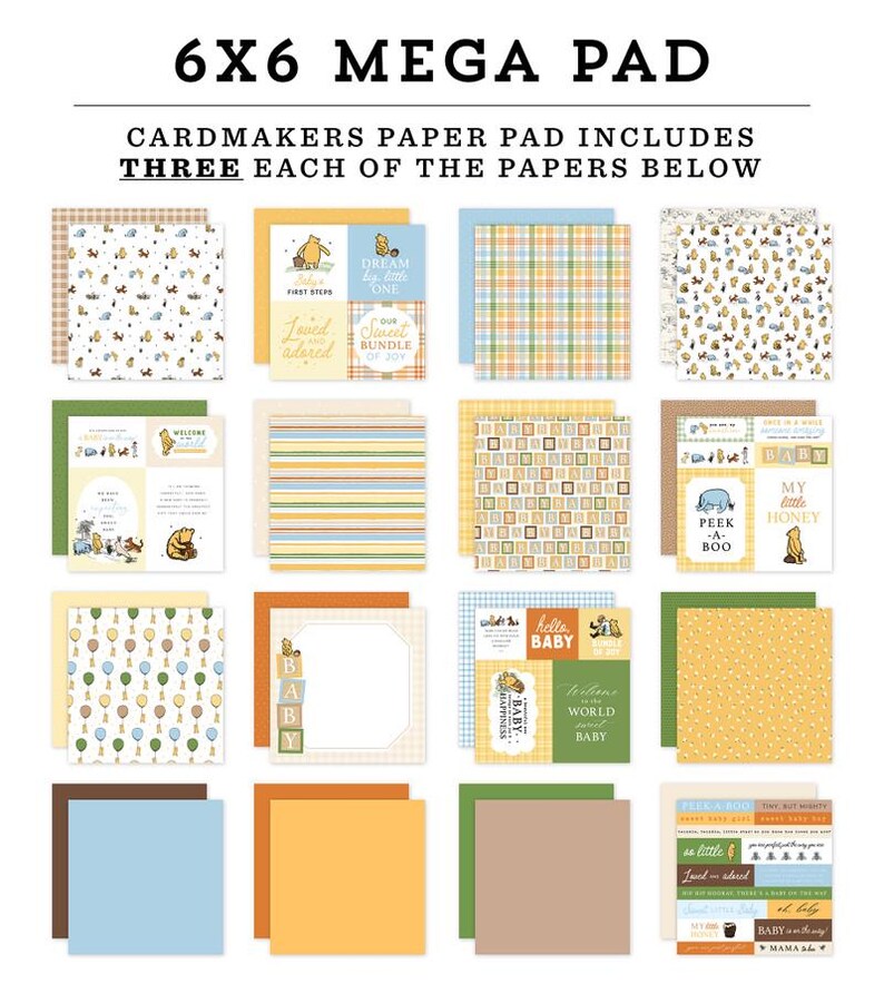 Winnie the Pooh Baby - Cardmakers 6x6 Mega Pad Echo Park 48 Double ...