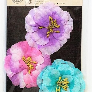 Prima Flower - Joli Pastel 2.5" Paper Flowers Pink Purple Blue Scrapbook Cards Planner Home Decor Party 586096