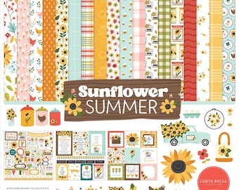 Carta Bella - Sunflower Summer - 12x12 Collection Kit Scrapbook Papers + Stickers Farm Chicken