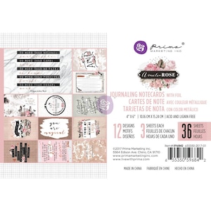 Prima - Amelia Rose - 4x6 Journaling Notecards 45 Sheets Scrapbook Cards Mixed Media Journal Planner Album