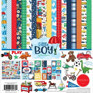Carta Bella - Little Boy - 12x12 Collection Kit Scrapbook Papers + Stockers Son Family Planner Photo Collage Tags
