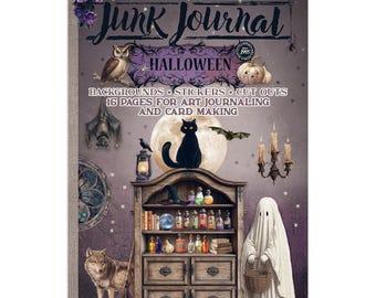 Stamperia - Halloween - Adesivi ritagliabili per sfondo di album di ritagli per junk journal, 16 pagine A4 SBJK22