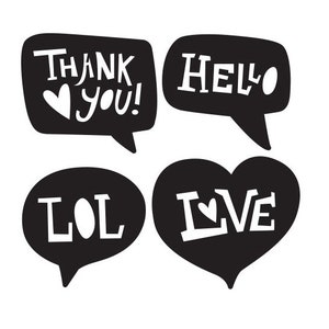 Speech Bubbles Darice Craft Dies 3 pieces Die Cut Embossing Stencil LOL Hello Love Thank You  30032570 Planner Scrapbook