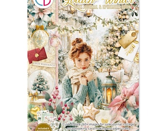 Ciao Bella - Golden Winter - A4 Junk Journal Ephemera Book 32/pkg Mixed Media CBB032