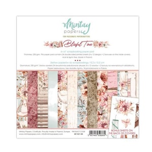 Blissful Time - 6x6 Paper Pad - Mintay Papers - 24 Double Sided Sheets + Bonus Motifs Scrapbook Card Making Mixed Media