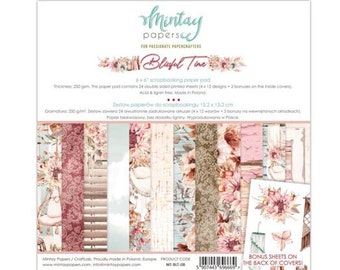 Blissful Time – 6x6-Papierblock – Mintay-Papiere – 24 doppelseitige Blätter + Bonusmotive für Scrapbook-Karten, gemischte Medien