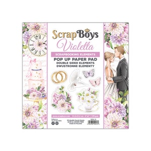 Violetta POP UP - ScrapBoys Paper - Scrapbook Elements & Embellishments 24 Double Sided Sheets 6x6 Pad Planner Cardmaking