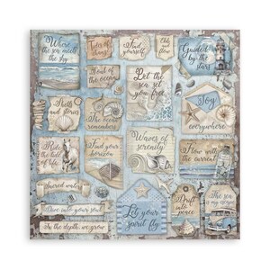 Stamperia - Silent Sea - 8x8 Pappersblock 10 Dubbelsidiga Ark Kartong Scrapbook Blandteknik SBBS125 bild 4