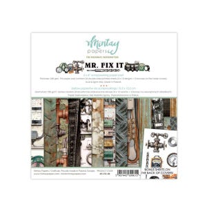 Mr. Fix It - 6x6 Paper Pad - Mintay Papers - 24 Double Sided Sheets Scrapbook Card Making Mixed Media