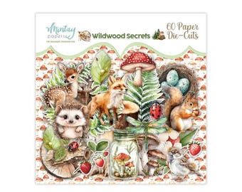 Wildwood Secrets Paper Die cuts - Mintay Papers - 60 pieces Ephemera Scrapbook Card Making Planner Journal