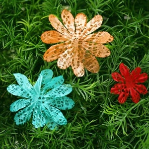 Prima Flowers 12/pk Bali Batiks 526320 Lace Paper Flowers Scrapbook Planner Mixed Media