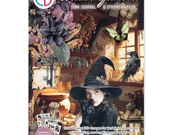 Ciao Bella - Il Grimorio della Strega - Libro di effimeri Junk Journal A4, 32 pezzi/confezione, tecnica mista CBB029
