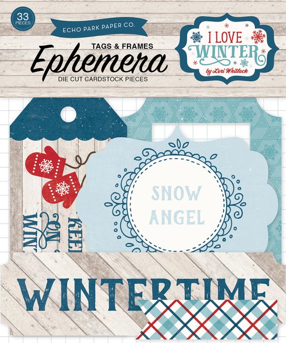 Echo Park A PERFECT WINTER 33pc FRAMES /& TAGS Ephemera Die Cut Pieces APW136021