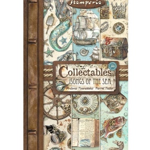 Stamperia - Songs of The Sea Collectables - 6x12 Paper Pad 10 Double Sided Sheets Cardstock Scrapbook SBBV25