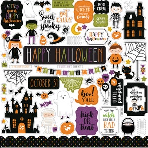 Halloween Magic 12x12 Element Sticker Sheet - Echo Park Girls Boys Scrapbook Cardmaking