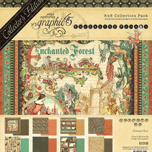 Enchanted Forest Collector's Edition Graphic 45 8x8 Paper Pack 24 sheets Calendar Scrapbook Mixed Media Planner
