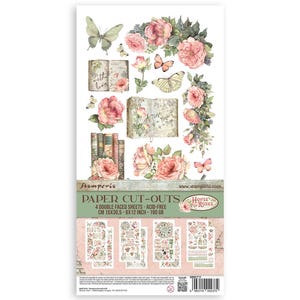 Stamperia - House Of Roses - Paper Cut-Outs 4 Double Sided Sheets 6x12 Mixed Media Scrapbook SBBCT11