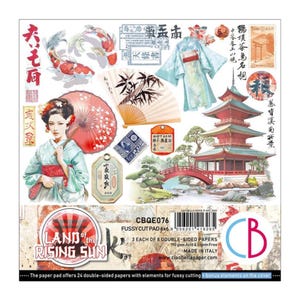 Ciao Bella - Land van de rijzende zon - kieskeurig gesneden blok van 6 x 6 24 dubbelzijdige vellen Japans Japan plakboek Gemengde techniek CBQE076