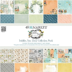 Toddler Time - 12x12 Paper Collection Pack - 49 and Market - 10 Double-sided Papers Boys Girls