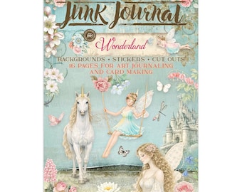 Stamperia - Wonderland - Adesivi ritagliabili per lo sfondo del libro Junk Journal, 16 pagine A4 SBJK21