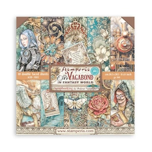 Stamperia - Sir Vagabond in Fantasy World - 8x8 Paper Pad 10 Double Sided Sheets Cardstock Scrapbook Mixed Media SBBS98