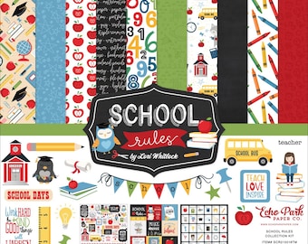 Echo Park - School Rules 12x12 Collection Kit Scrapbook Planner SCR215016TM