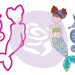Prima Julie Nutting "Kaliani Merbaby" Stamps & Dies Set Mermaid Kisses Collection Scrapbook Cards Planner Mixed Media 912598