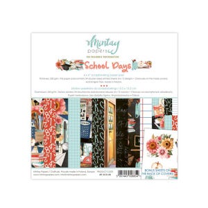 School Days - 6x6 Paper Pad - Mintay Papers - 24 Double Sided Sheets + Bonus Motifs Scrapbook