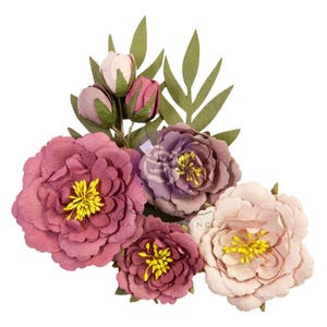 Prima Flowers - Lost In Wonderland - Midnight Beauty - 9pc Paper Floral Embellishments 665784