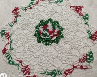 Christmas holiday crocheted doily by Aeshagirl