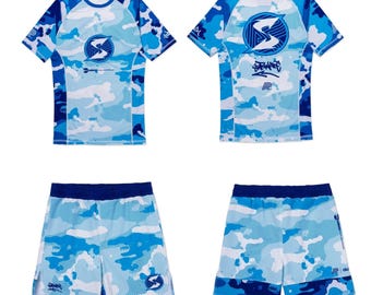 A&p X Stash Subware® rashguard met volledige camouflageprint en short (set) No Gi-training