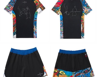 アルビノとプレト×バスキア JJサムライ ラッシュガード SS & ショート ノーギ BJJ ブラジリアン