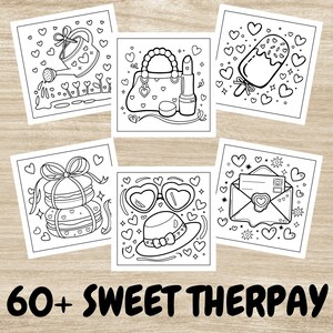 Bold and Easy Coloring Book, Love Therapy Coloring Pages, Cozy Coloring, Relaxing Activity for Adults, Stress Relief