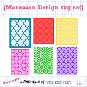 6 Marokkaanse stijl Achtergrond SVG DXF Set