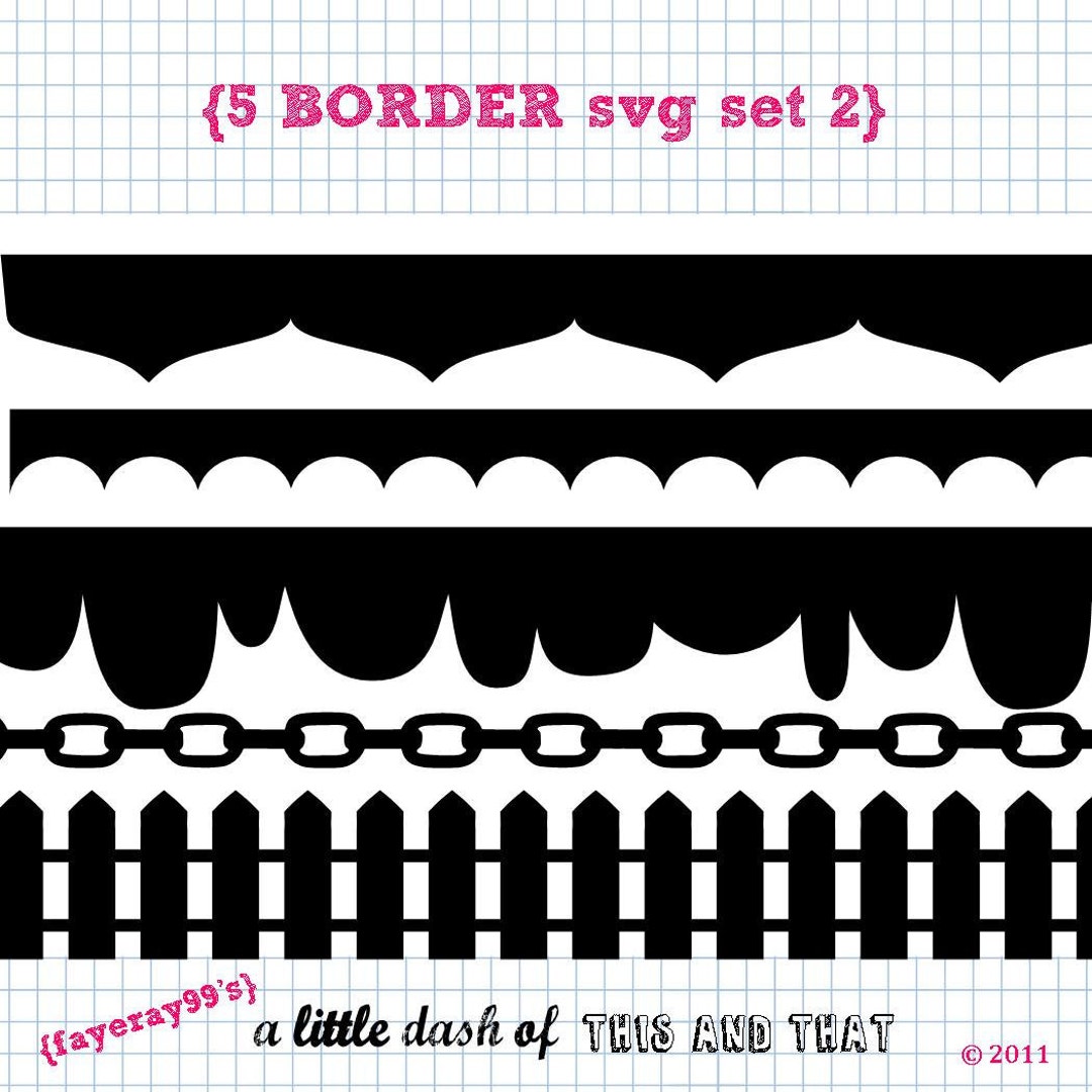 5 Border SVG DXF Set 2 - Etsy