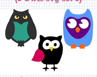 3 Owl SVG DXF Set 3