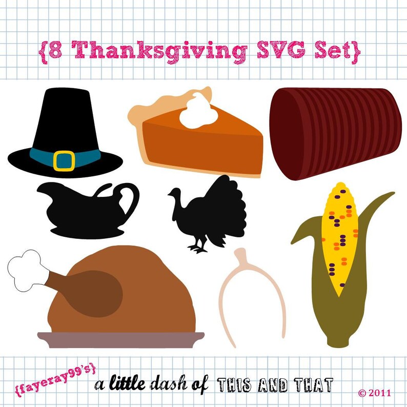 8 Thanksgiving SVG DXF Set image 1