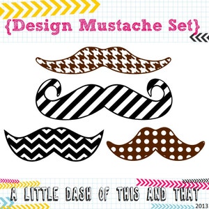 4 Design Mustache SVG DXF cut files