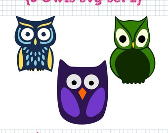 3 Owl SVG DXF Set 2