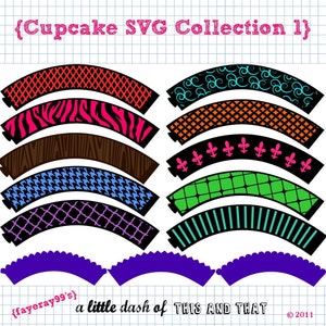 Cupcake Wrapper SVG DXF Collection 1