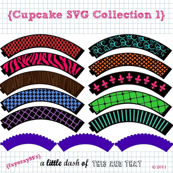 Cupcake Wrapper SVG DXF Collection 1
