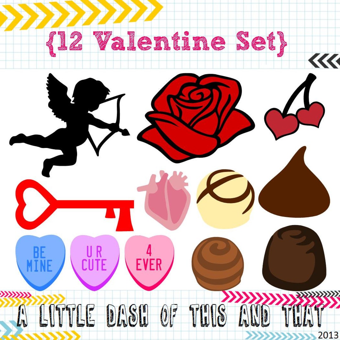 12 Valentine SVG DXF Cut Files - Etsy