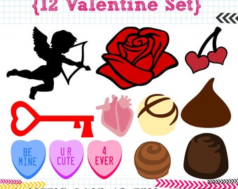 12 Valentine SVG DXF cut files