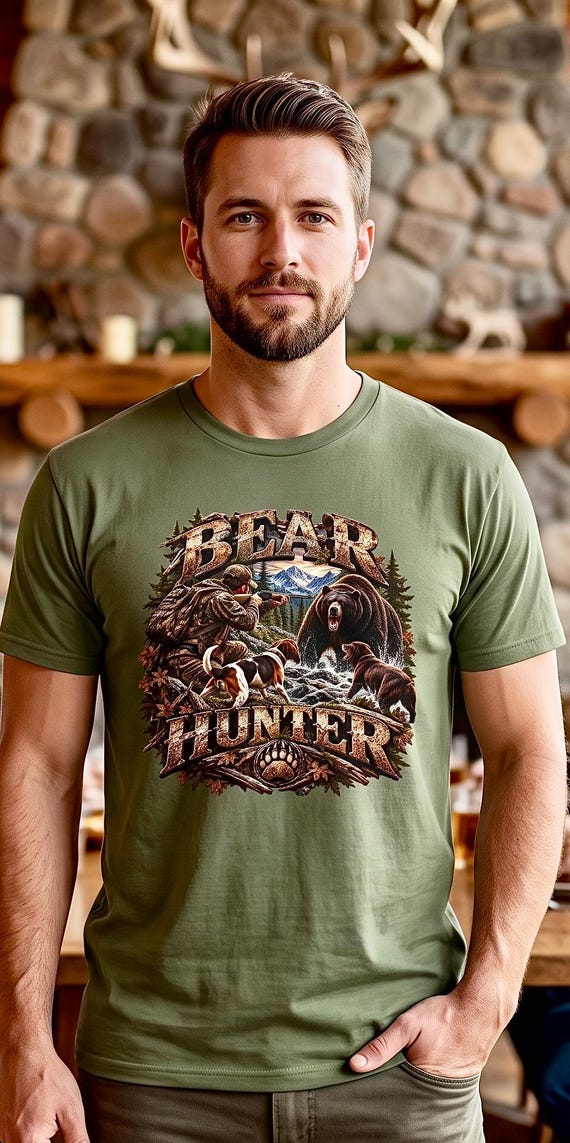 Bear Hunter Shirt, Black Bear Hunting Graphic Tee product photo