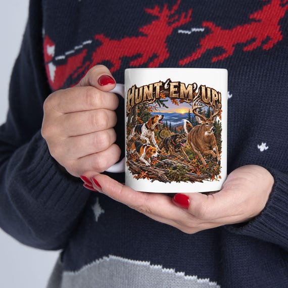 Hunt 'Em Up Whitetail Deer Dog Hunting Mug additional view 9