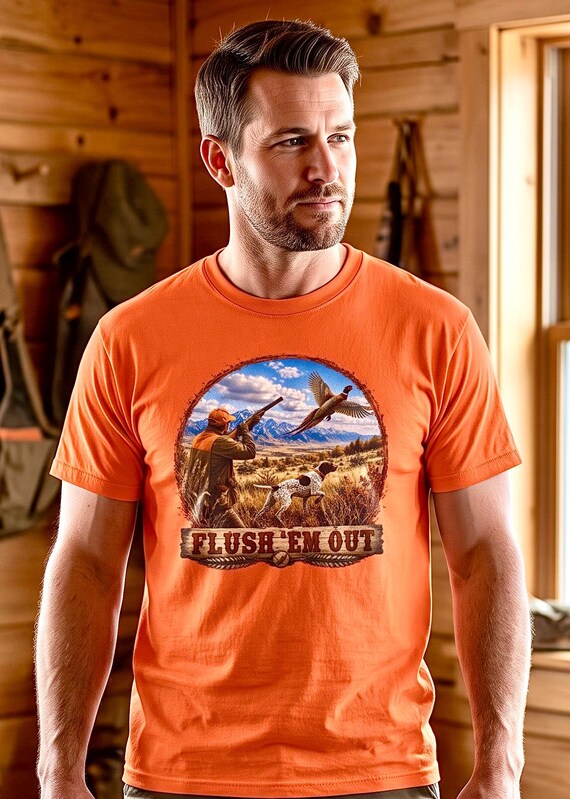 Pheasant Hunting Shirt, Upland Bird Hunter Graphic Tee additional view 5