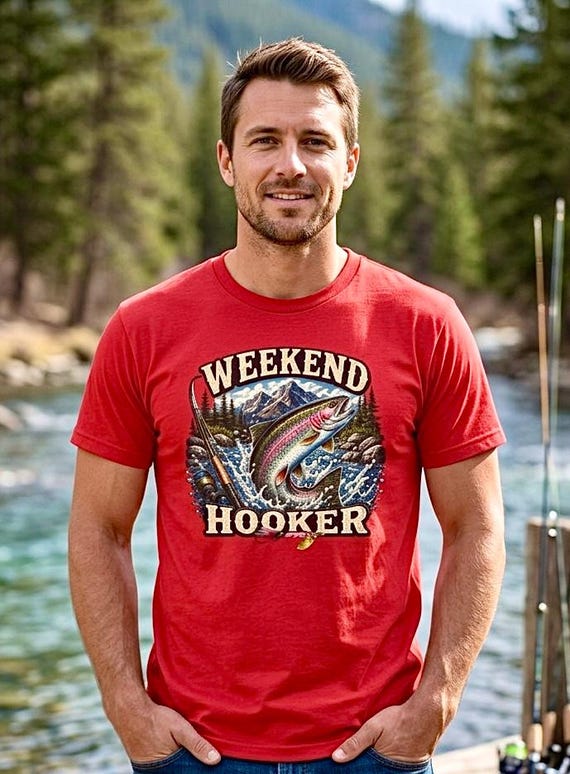 Funny Fishing Shirt, Rainbow Trout Fly Fishing Graphic Tee additional view 8