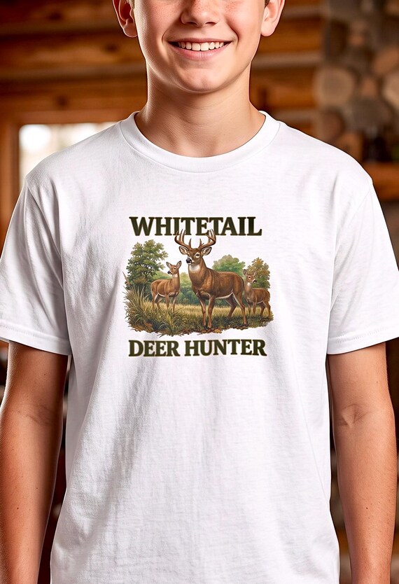 Whitetail Deer Hunter Kids Shirt additional view 6